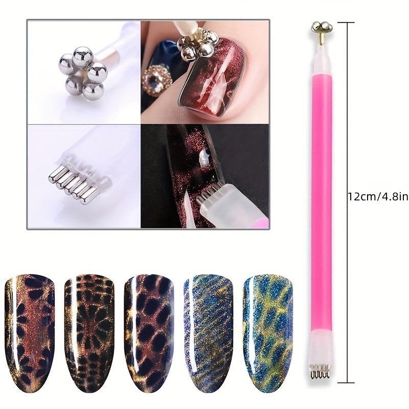 3pcs Magic Magnet Stick Manicure Tool, Nail Polish DIY Tools, Manicure Accessories