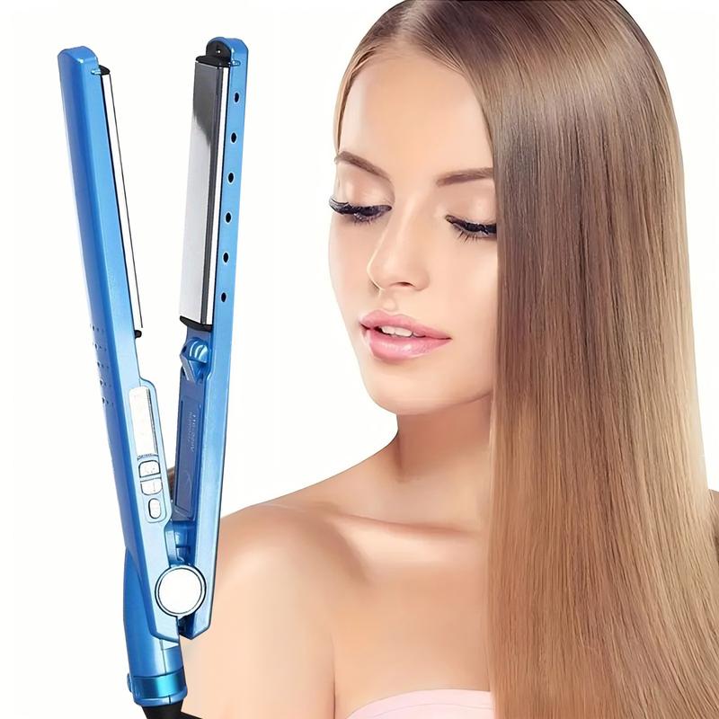 Blue hair straightener for both straight and curly hair, quick heat straight hair and curly hair dual-purpose clip, a gift for your girlfriend