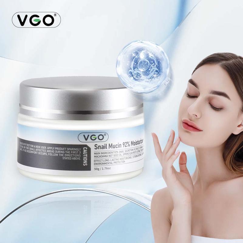 VGO Snail Mucin 92% Moisturizer Daily Face GelCream for Dry & Sensitive Skin, 50g 1.760zCleanser Moisturizing Skincare Moisture Gentle