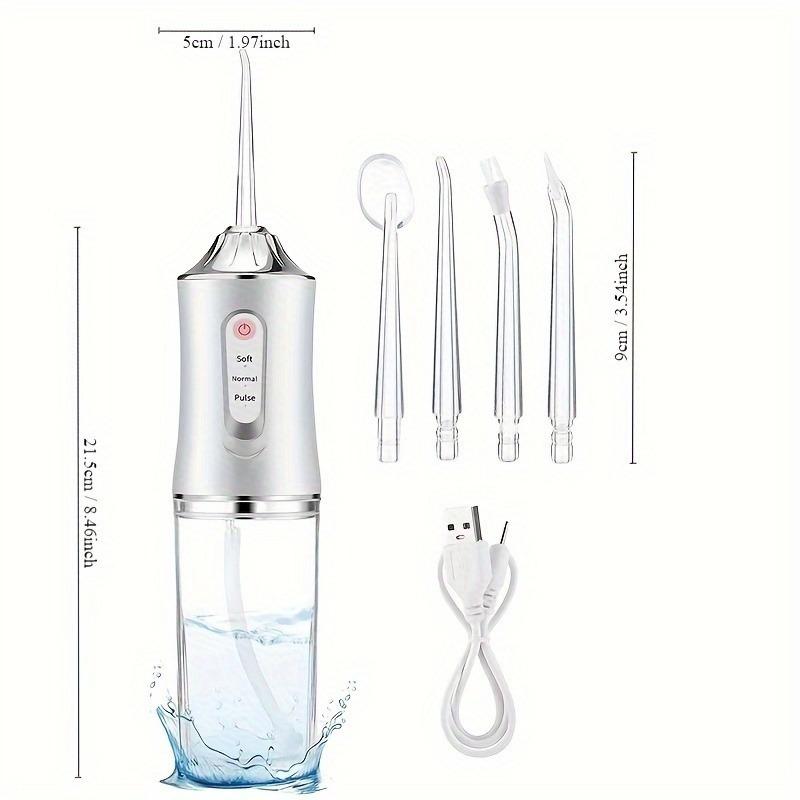 Water Flosser for Teeth, Rechargeable, 4 Jet Tips, Perfect for Oral Care at Home and on the Go