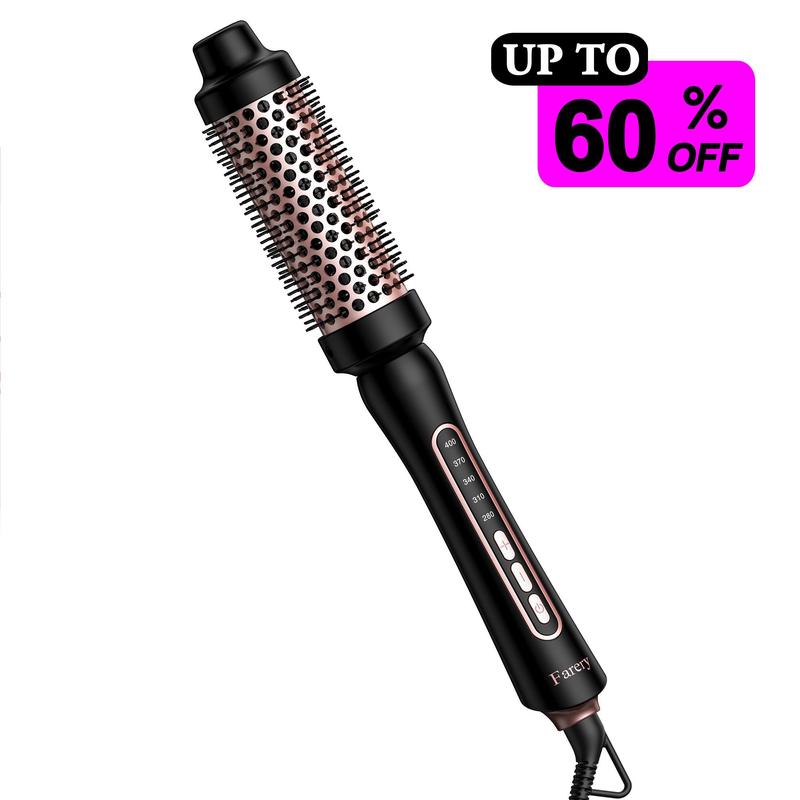 FARERY 1 1 2 Inch Thermal Brush, Adjustable Temp, Dual Voltage, Creates 90's Voluminous Style