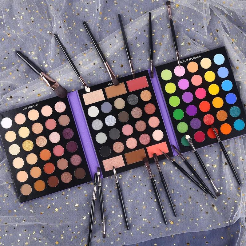 Eyeshadow Palette with 86 pigmented colors and 15 brushes makeup set, a beauty kit for Valentine's Day gift.