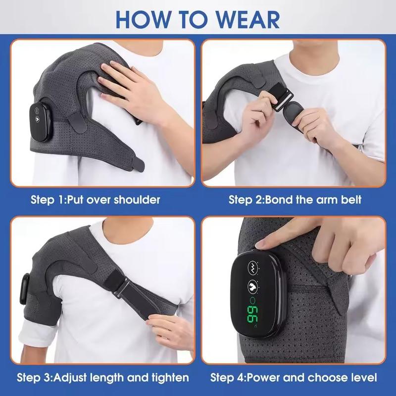 Cordless Heated Shoulder Wrap, 1 Box Vibration Heating Shoulder, Electric Neck Back Massager, Personal Care Appliances for Home & Travel