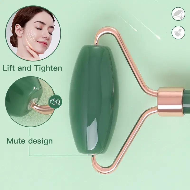 Facial Roller Massager & Gua Sha Board, Double Head Massage Tool, Lifts & Tighten, Fights Fine Lines & Wrinkles, Facial Roller and Guasha Tool for Face, Professional Massage Tool for Face & Body, Gifts for Girlfriend