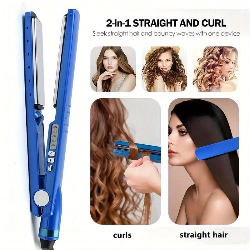 Blue hair straightener for both straight and curly hair, quick heat straight hair and curly hair dual-purpose clip, a gift for your girlfriend