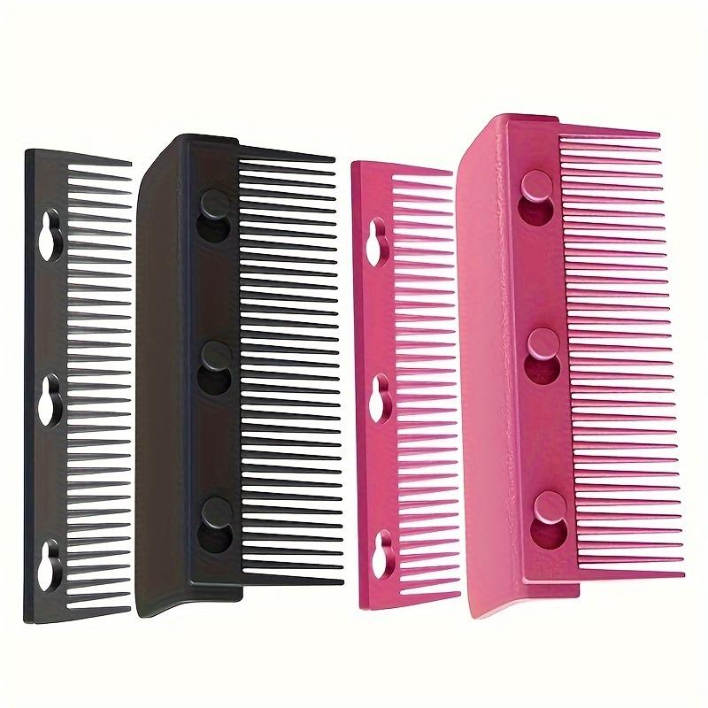 1pcs Hair Straightener Comb-Flat Iron Hair Attachment, Flat Iron Comb Attachment Clip On, Professional Or Home Use Compact Hair Styling Tool, Styling Efficiency & Safety, Christmas Gifts (Pink Black) Rechargeable Portable