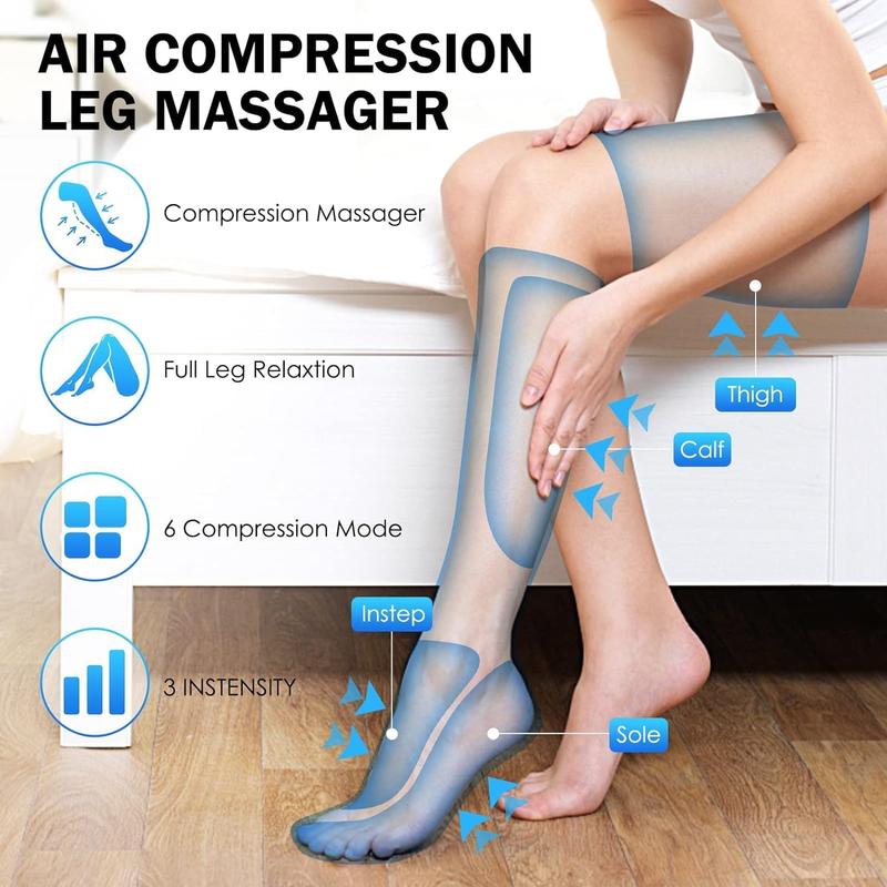 TOLOCO Leg Massagers: Perfect Celebration Gift with 6 Massage Modes and 3 Vibration Settings for Soothing and Rejuvenating Tired Legs