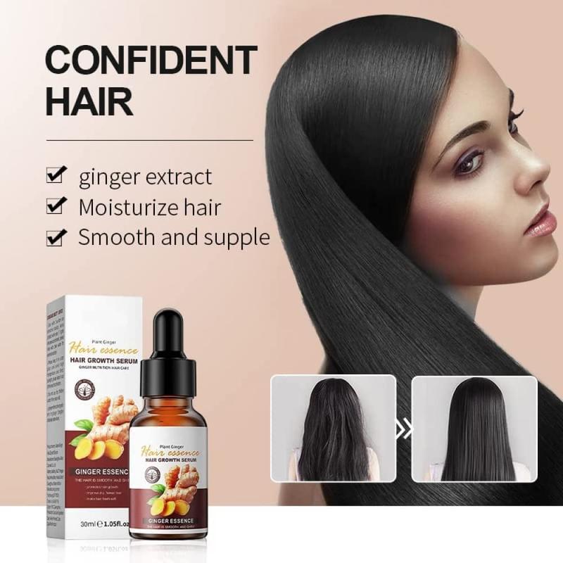 Sadoer Ginger Essence Hair Serum, Hair Growth Serum, Ginger Hair Regrowth Serum, Ginger Essence Hair Essential Oil, Promotes Thicker Stronger Hair