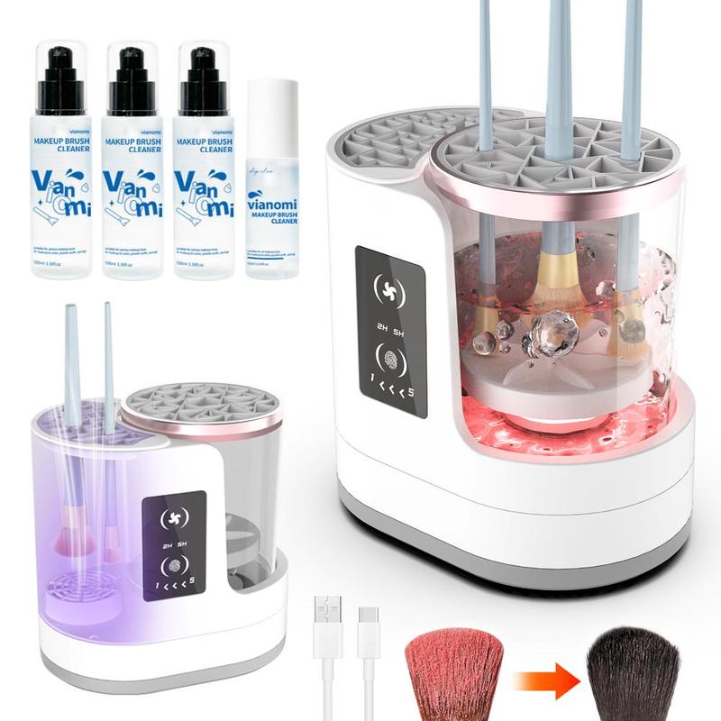 Electric Makeup Brush Cleaner, USB Rechargeable Makeup Brush Cleaning Machine with Brush Cleaning Liquid Set, Professional Makeup Tool for Women, Christmas Gift