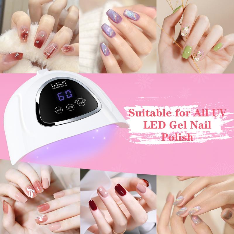 LKENail S8 LED Nail Lamp,Upgrade 72W Nail Dryer for Gel Polish with LCD Display,Auto Sensor and 3 Timer settings,Professional Curing Lamp Light for Salon and Home,Thanksgiving Gifts for Girlfriends