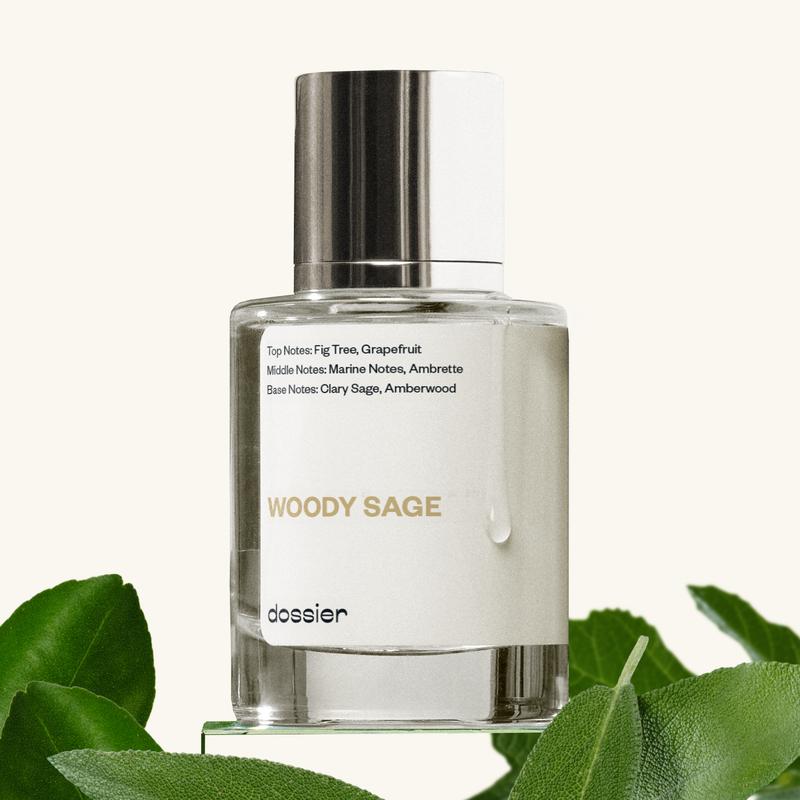 Woody Sage, Dossier, Unisex, 50ml-100ml, Eau de Parfum, Fig Tree, Grapefruit, Marine Notes, Ambrette, Clary Sage, Amberwood