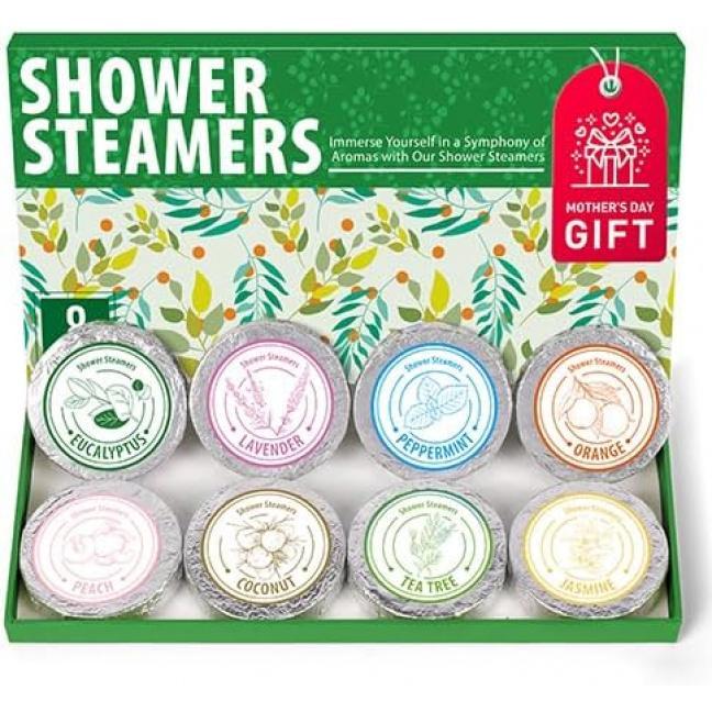 Shower Steamers  - Christmas Gifts for women, 8 Pack Pure Essential Oil Shower Bombs for Home Spa Bath Self Care, Lavender Stress and Relaxation Gifts for Her Stocking Stuffers Pink