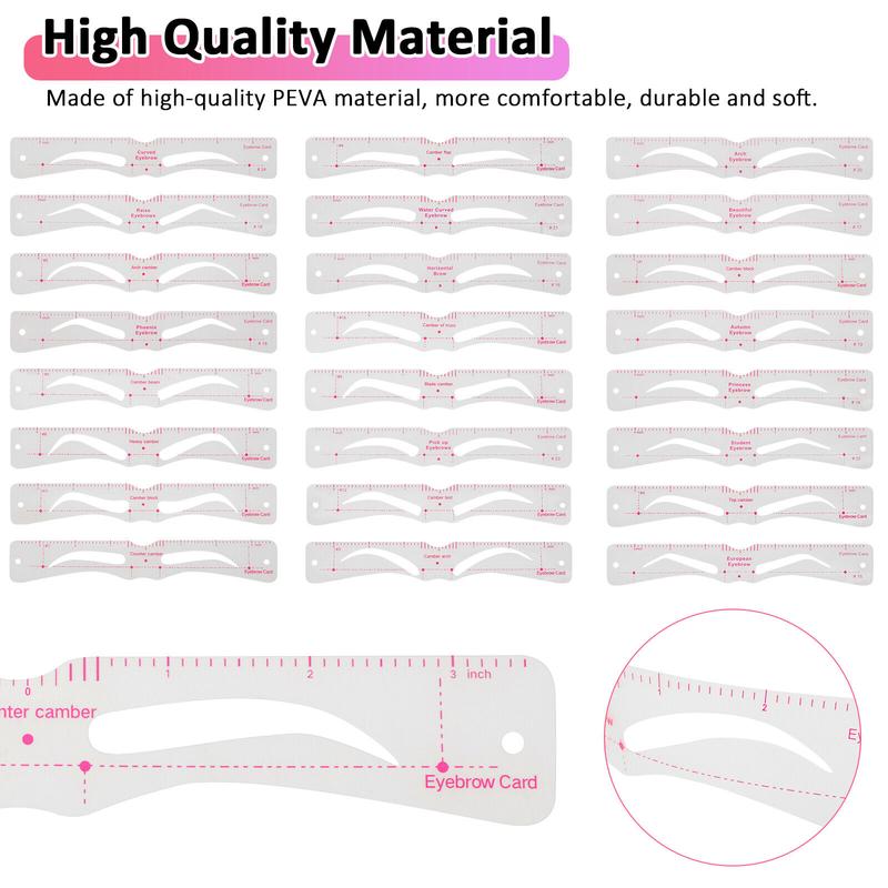 24Pcs Styles Eyebrow Shaping Stencils Grooming Shaper Template Makeup Tool Kit