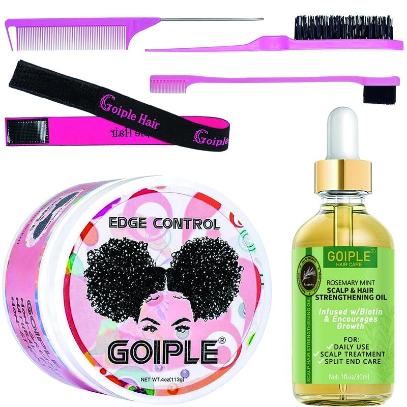 Rosemary Oil Edge Control Wax - Strong Hold, Non-Greasy, No Flaking, Hair Growth Edge Gel with Wax Stick and Edge Brush for Women