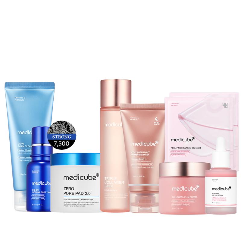 [Official Shop] Affordable Glass Glow Skincare Set  Includes 9 top-selling products for gentle skin renewal Cleanser Cleansing