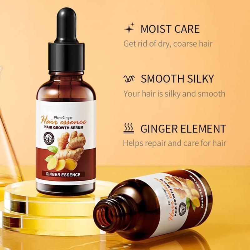 Sadoer Ginger Essence Hair Serum, Hair Growth Serum, Ginger Hair Regrowth Serum, Ginger Essence Hair Essential Oil, Promotes Thicker Stronger Hair