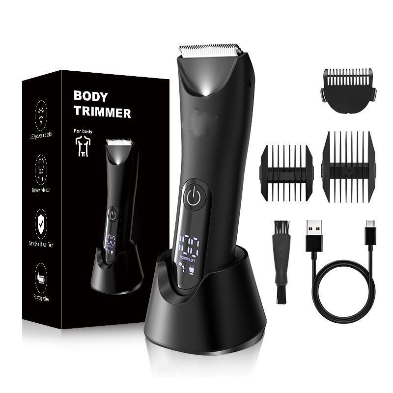 Electric Body Hair Trimmer, Waterproof Hair Trimmer for Men, USB Rechargeable Hair Shaver, Male Hygiene Razor, Great for Daily Use