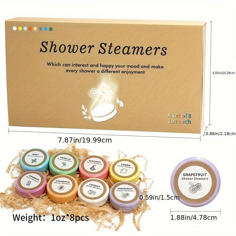 Flower and Fruit Essential Oil Shower Steamers, 1 Set Aromatherapy Shower Tablet, Steam Tablet for Bathroom, Christmas Gift