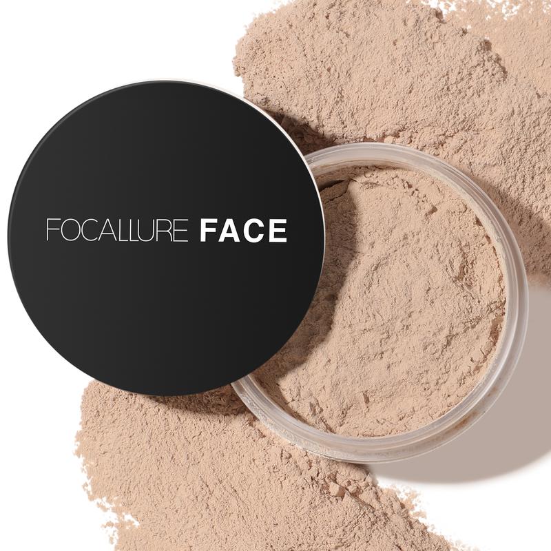 FOCALLURE Oil Control Loose Face Powder, Translucent Loose Setting Powder, Shine-Free Matte Finishing Powder, Long-lasting & Lightweight Sets Foundation Makeup, Includes Velour Powder Puff, Ivory