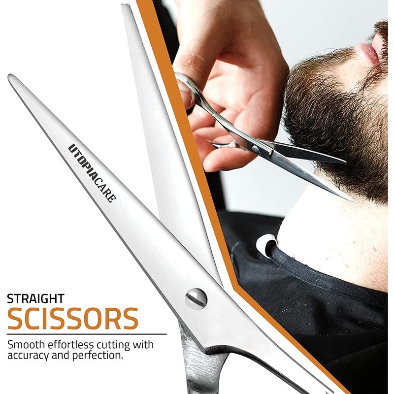 Utopia Care Hair Cutting and Hairdressing Scissors 6.5 Inch, Premium Stainless Steel Shears with Smooth Razor & Sharp Edge Blades, for Salons, Men & Women, Kids, Adults, & Pets - Silver Utopia Care