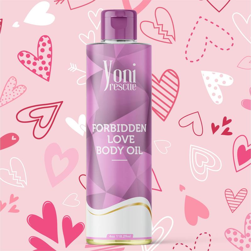 Forbidden Love Body Oil, 4oz, with Apricot, Jojoba, Avocado Oils & Vitamin E Oil, Fast-Absorbing, Nourishes and Hydrates Skin, Skin Repair, Body Care, Ideal for All Skin Types, Heavenly Lilac Fragrance Moisturizer by Yoni Rescue