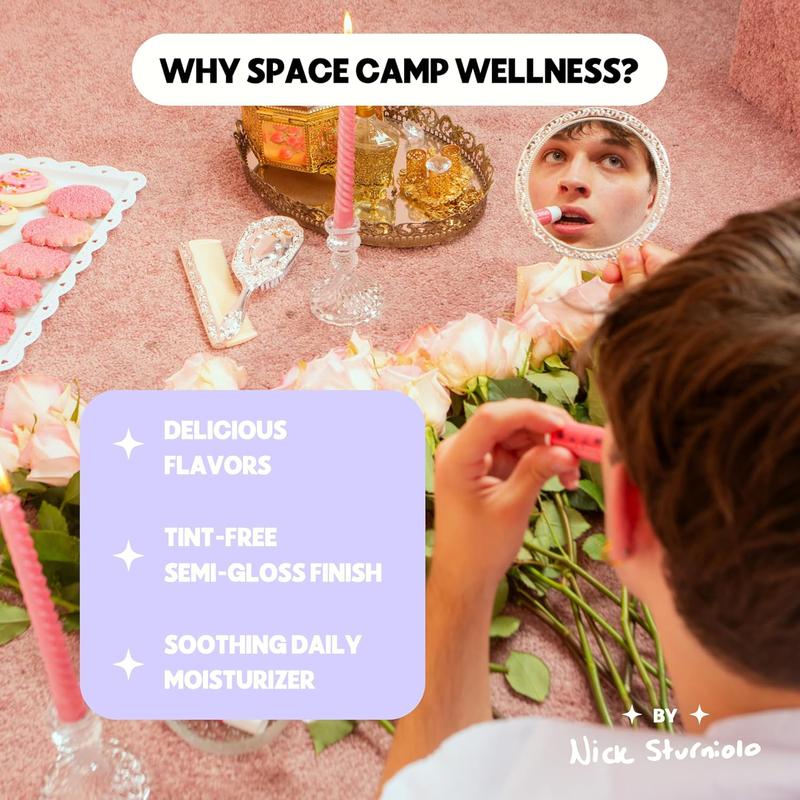 Space Camp Wellness Jumbo Lip Balm - Birthday Pack Variety Flavored Balm (Birthday Cake, Salted Caramel, Strawberry Frosting) - 3 Pack