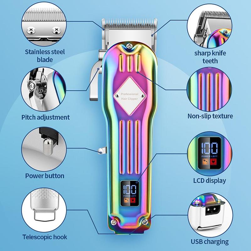 Electric Shaver Trimmer, 1 Set Hair Clipper Beard Shaver with Limit Combs, Trimmer Beard Razor Hair Trimmer Machine Set for Christmas Gift, Back To School Hair Trimmer Neon Clipper, Birthday Gifts, Barber Kit, Stocking Fillers, Winter & New Year Gift