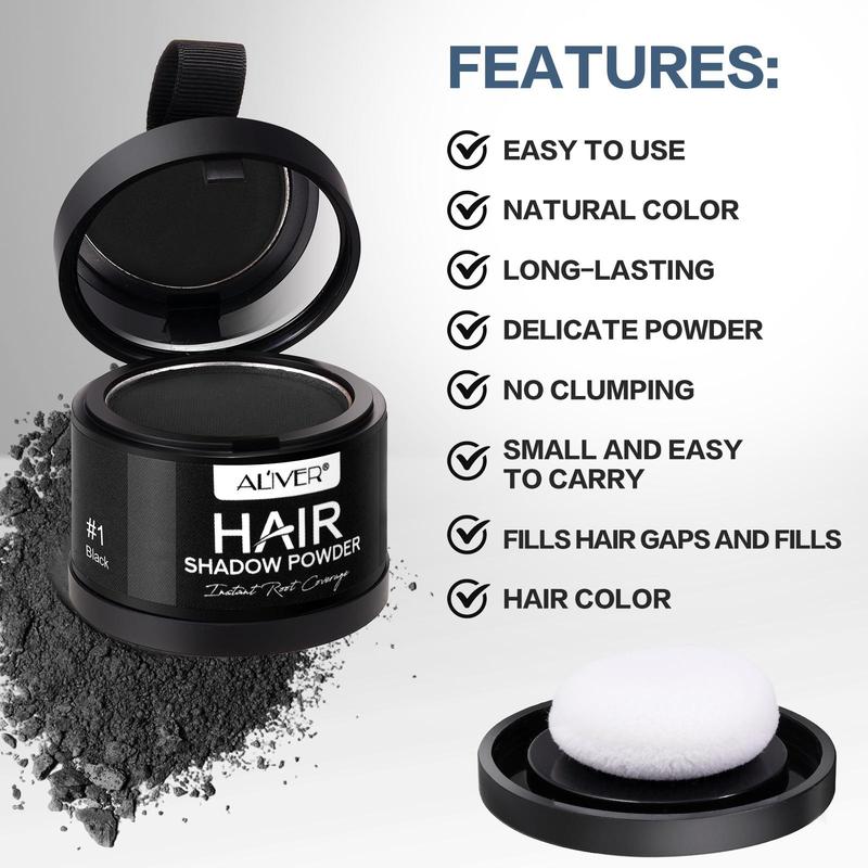 Natural Look Hairline Powder with Mirror & Sponge, Waterproof & Sweatproof Hairline Root Shadow Powder, Hair Styling Product for Men & Women, Christmas Gift