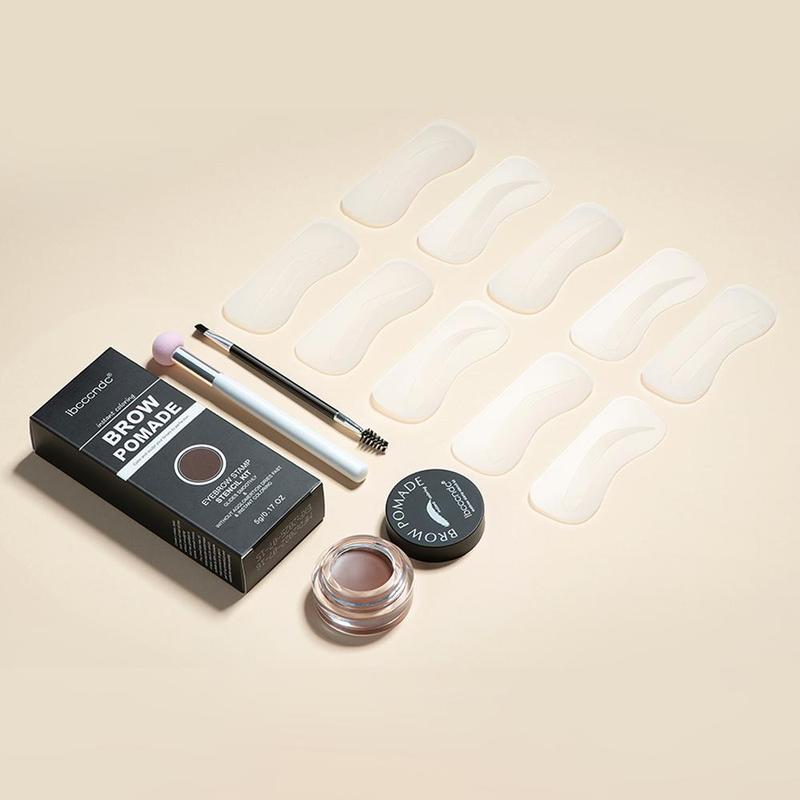 Eye Brow Makeup Kit, 1 Set Easy Coloring High Pigment Eyebrow Cream with Eye Brow Coloring Stencils & Eye Brows Brushes, Waterproof Eyebrow Tinted Cream