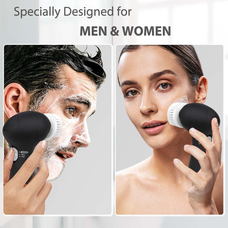 Facial Cleansing Brush Face Scrubber: Electric Face Spin Cleanser Brushes with 6 Brush Heads for Deep Cleansing, Gentle Exfoliating, Removing Blackhead, Massaging