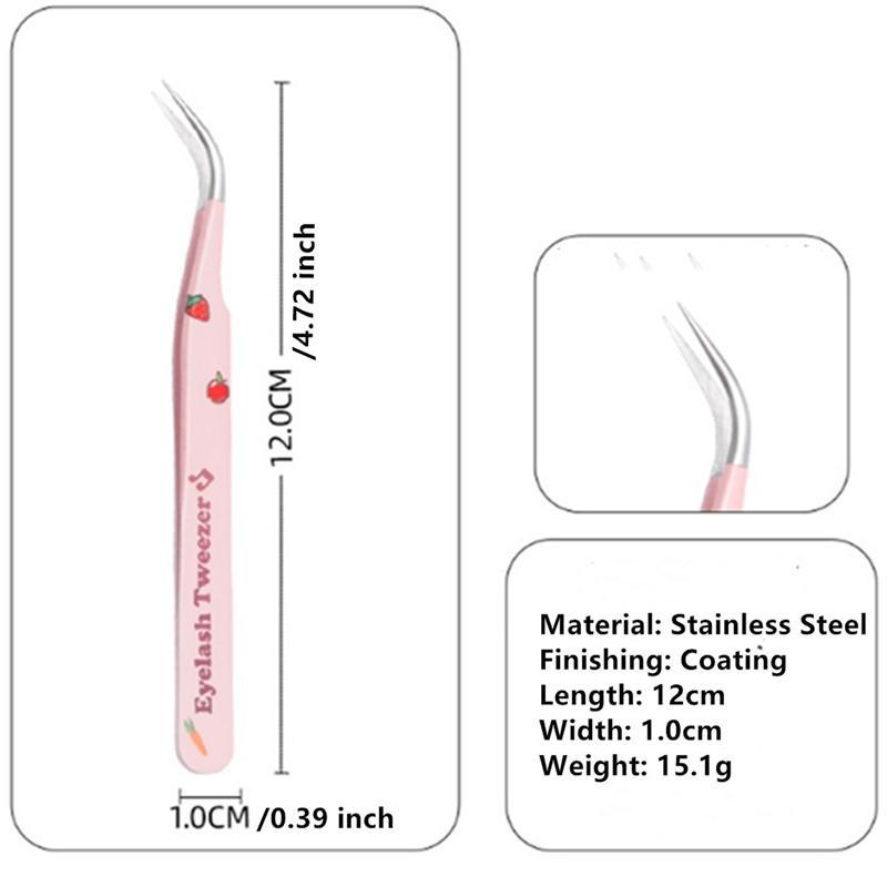 Cartoon Design Lash Tweezers, 7 Counts Professional Stainless False Eyelashes Applicator Tool, Lightweight Eyelash Extension Tool, Makeup Tool, Lashes Clusters