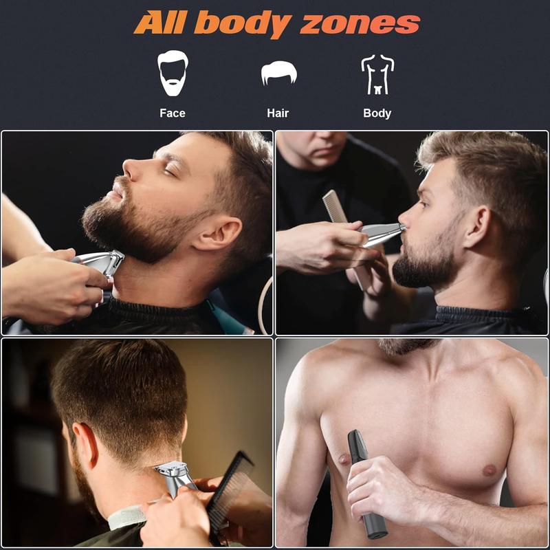 Beard Trimmer for Men, Waterproof Electric Razor for Nose, Body, Face and Mustache, Cordless Hair Clippers Shavers for Men Grooming Kit, Gifts for Men Husband Father