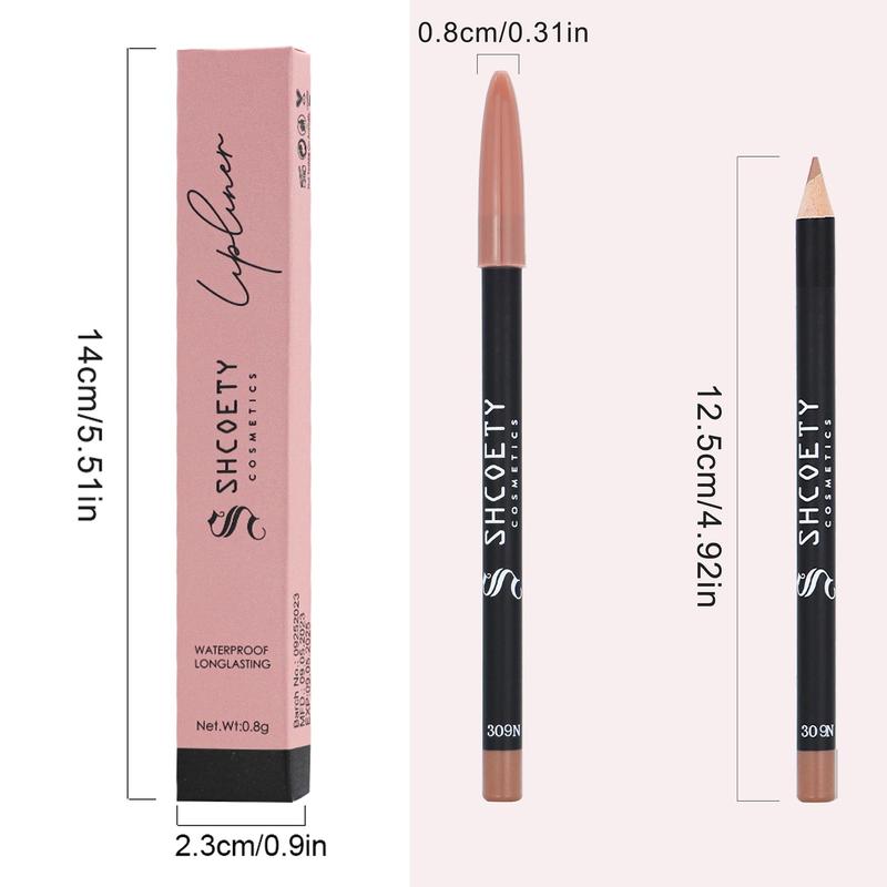 Long Lasting Matte Lip Liner Pencil, Moisturizing Easy Coloring Lip Liner for Girls and Women Makeup, Velvet Matt Finish Lip Gloss