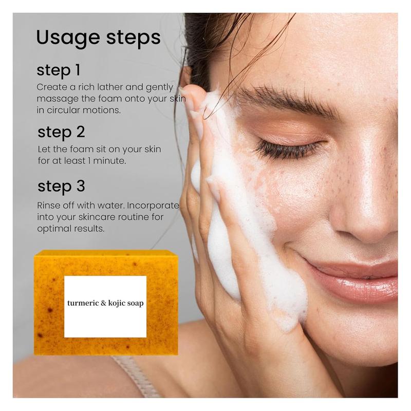 3PCS Lemon Turmeric KojicAcid SoapLemon Kojic Acid Soap BarTurmeric Soap BarKojic Acid SoapDark Spot Remover for Face