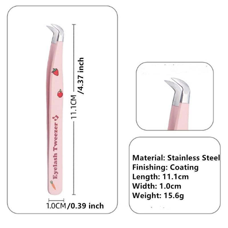 Cartoon Design Lash Tweezers, 7 Counts Professional Stainless False Eyelashes Applicator Tool, Lightweight Eyelash Extension Tool, Makeup Tool, Lashes Clusters