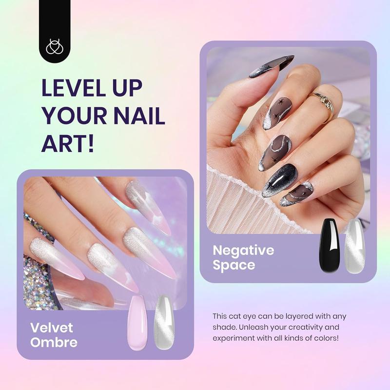 Beetles Cat Eye Gel Nail Polish 15ml Gel Polish Soak Off UV LED Nail Lamp 1 Color Silver Shimmer Velvet Gel Nail Polish Nail Art Manicure Salon DIY Home