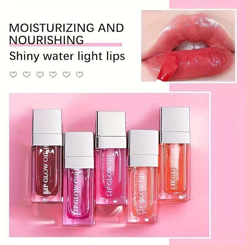 5-Piece Set of Moisturizing Lip Oil square tube lip oil Lip Balm and Transparent Lip Gloss