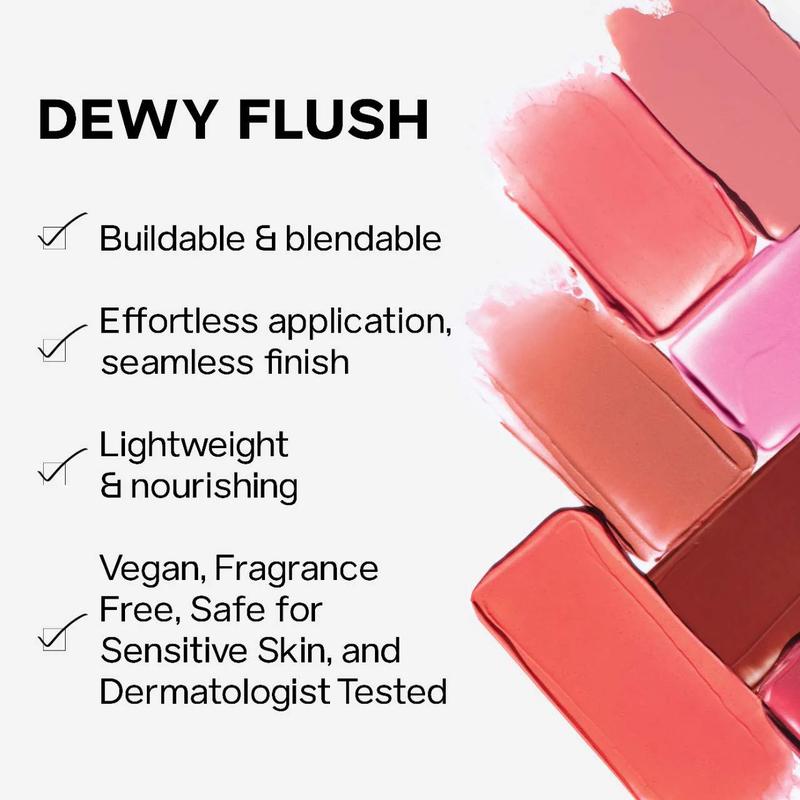 Dew Blush - Blendable Liquid Blush for Flawless Makeup - Cosmetic Applicator Dewy