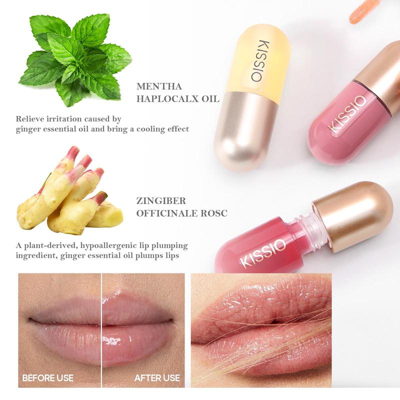 Moisturizing Lip Plumper Gloss, Plant Extracts Hydrating Juicy Lip Gloss, Long Lasting Tinted Glossy Lipstick, Plumping Lip Moisturizer