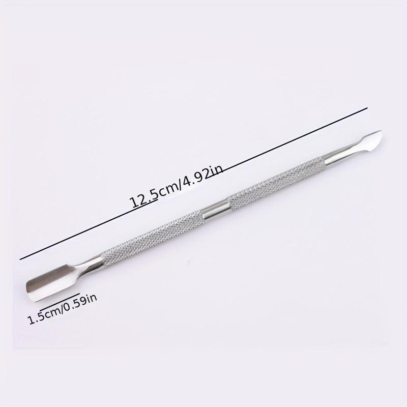 Stainless Steel Double-ended Nail Art Cuticle Pusher Set, 4 Counts set Nail Care Tool, Nail Art Tool for Women & Girls