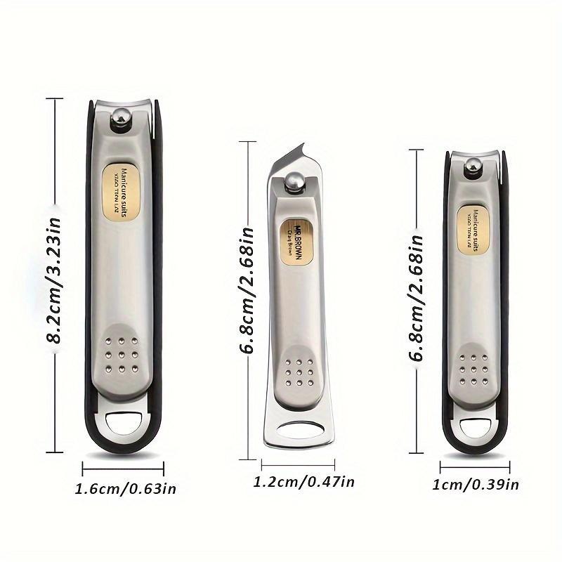 Stainless Steel Nail Clipper, Anti Splash Fingernail Cutter, Professional Nail Care Pedicure Tool for Home & Salon Use