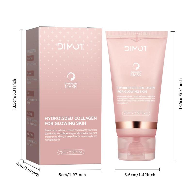 Collagen Overnight Wrapping Peel Off Facial Mask, 2 Counts set Hydrating Face Mask, Face Care Product for Women & Men, Christmas Gift