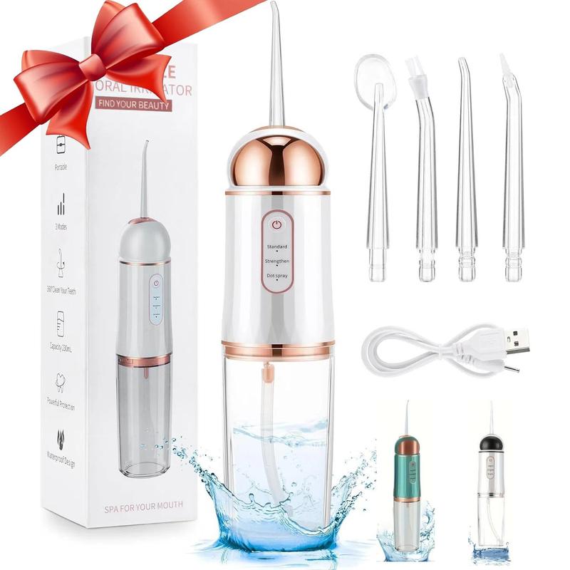 Portable Rechargeable Water Flosser, 1 Set Cordless Oral Irrigator & Accessories, Oral Care Tool for Home & Travel, Gift For Christmas & Fall, Winter Gift