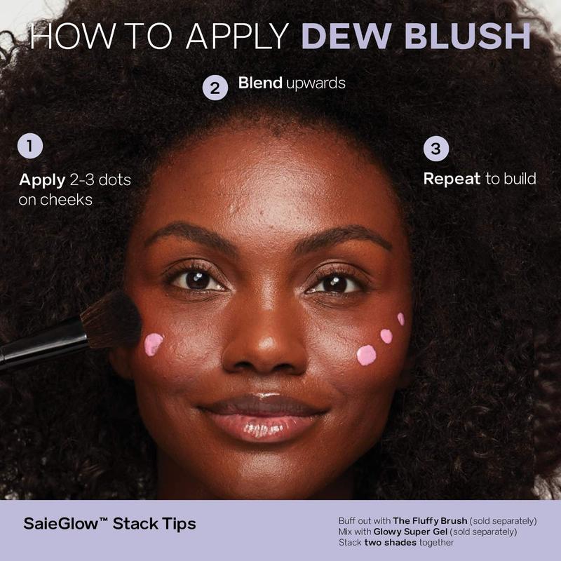 Dew Blush - Blendable Liquid Blush for Flawless Makeup - Cosmetic Applicator Dewy