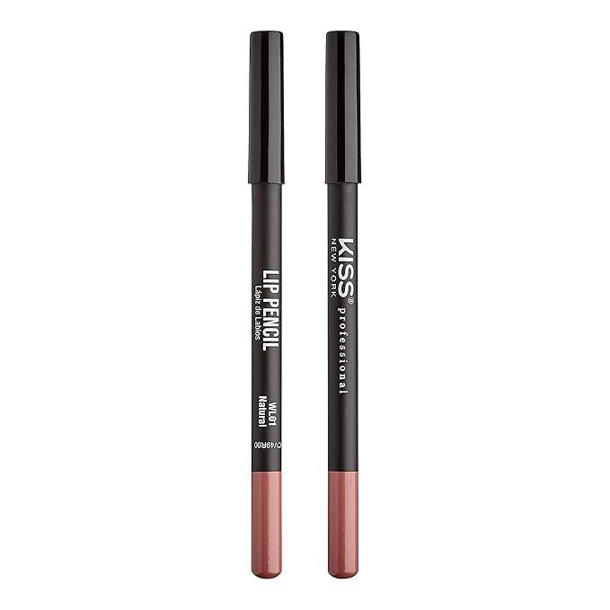 KISS New York Professional Slim Lip Pencil, Creamy Soft Lip Liner, Smooth Long-Lasting Rich Lip Color, Natural Lip Makeup, Water-Resistant Lip Crayon