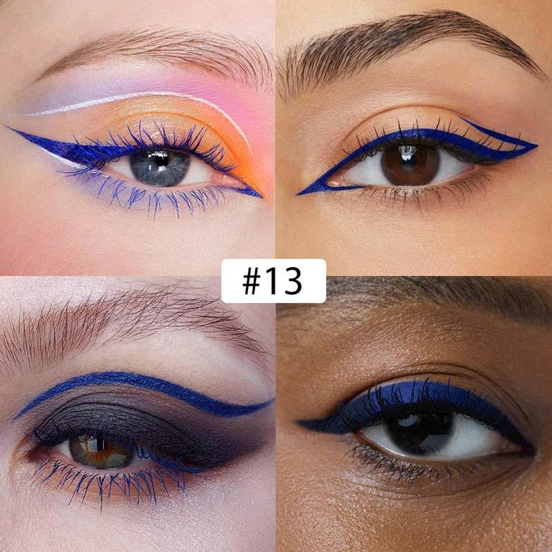 1Pcs Dark Blue Liquid EyelinerDark Blue Eye Liners for Women, Eyes Wing Eyeliner Stamps Shapes Colored EyelinerEye Liner White