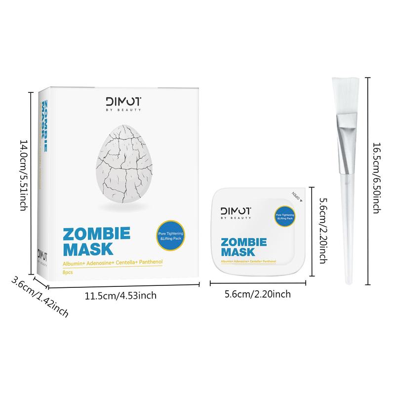 Zombie Skin Care Mask, 8 Counts box Moisturizing Face Mask, Hydration Face Mask for Smoothing & Lifting Skin, Skincare Mask Suitable for All Type Skin, Christmas Gift