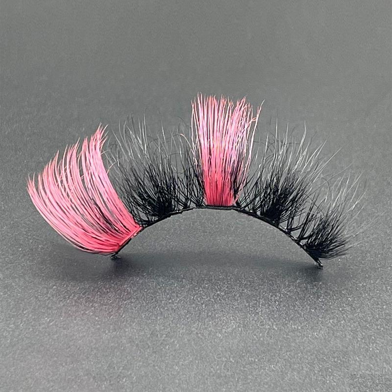 Colored Fluffy False Eyelashes, 1 Pair Soft Faux Strip Lashes, Wispy Eye Lashes for Eyelash Extensions, Women's Eye Makeup Accessories for Party