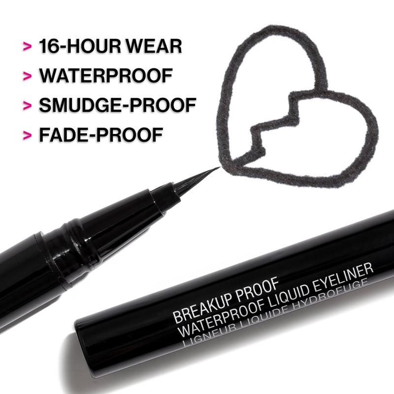 Mega Last Breakup Proof Liquid Eyeliner - Ultra-Fine Brush, Waterproof, 16-Hour Long-Lasting Wear- Cruelty-Free & Vegan - Black