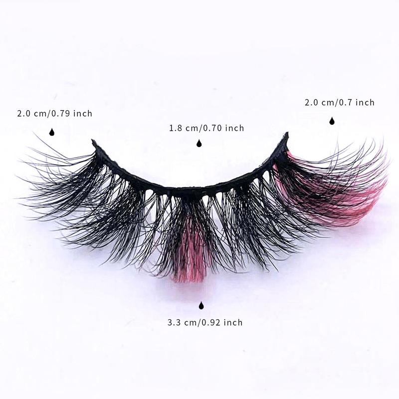 Colored Fluffy False Eyelashes, 1 Pair Soft Faux Strip Lashes, Wispy Eye Lashes for Eyelash Extensions, Women's Eye Makeup Accessories for Party